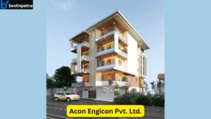 Acon Engicon Pvt Ltd – A smartly planned commercial building designed by Acon Engicon Pvt Ltd, showcasing structural efficiency.