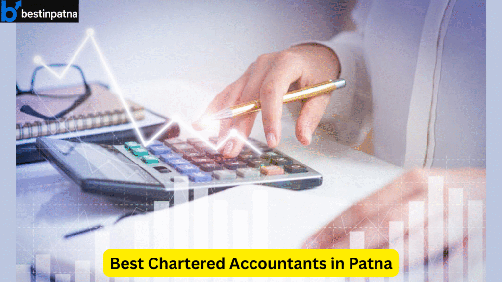 Person using calculator and analyzing financial data, representing the services offered by the Best Chartered Accountants in Patna