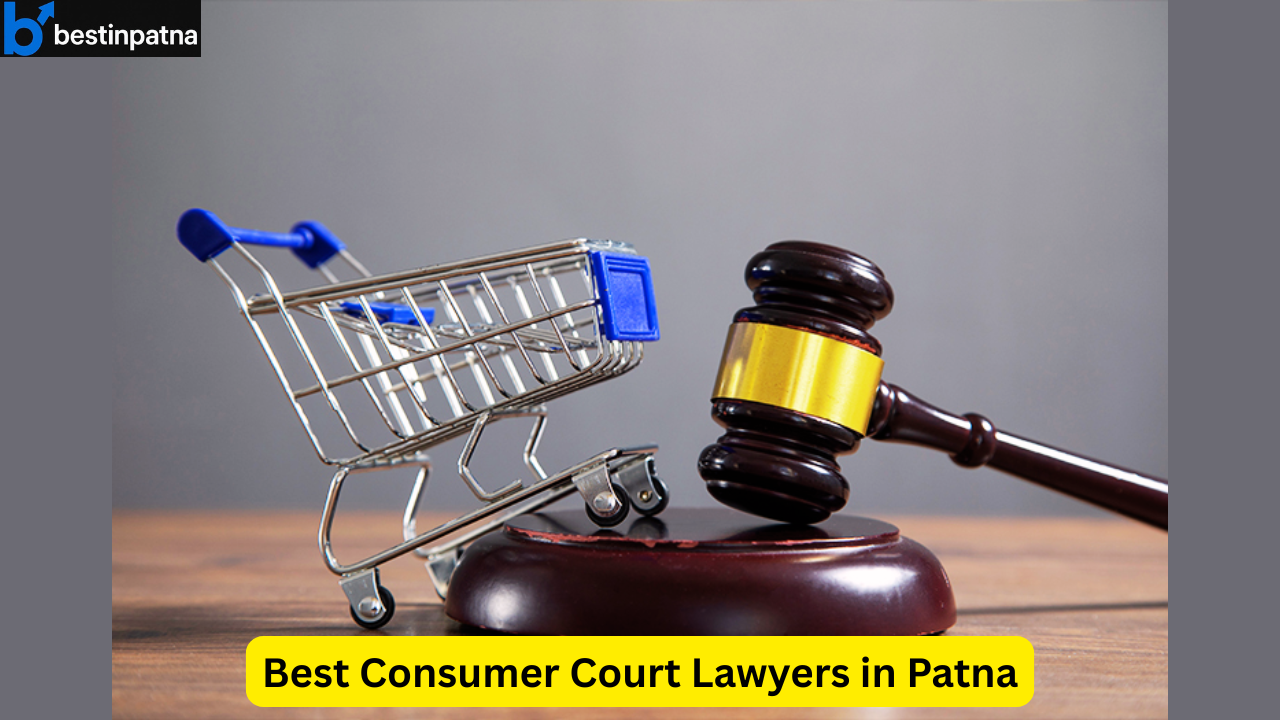 A gavel next to a shopping cart symbolizing consumer rights and justice, representing the Best Consumer Court Lawyers in Patna.