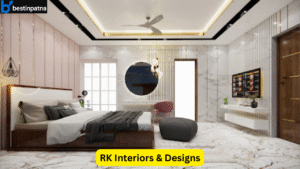 Elegant living room setup by RK Interiors & Designs featuring premium décor, modern lighting, and stylish furniture—crafted by one of the Best Interior Designers in Patna.